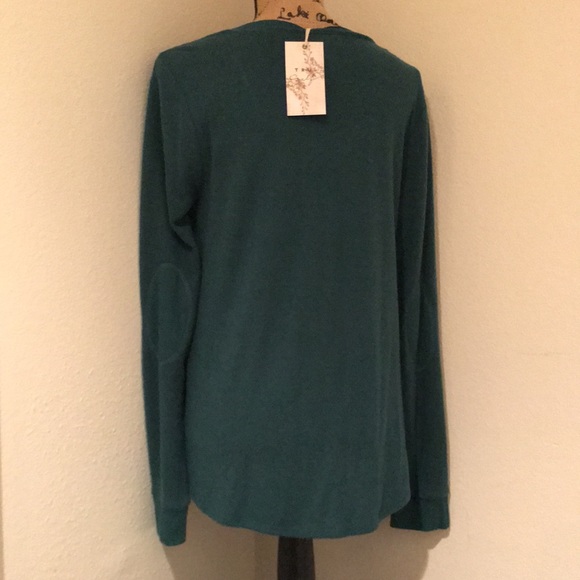 NWT-Tru Self Green Holiday Sweater with Jolly Pocket and Tie Front-M - Picture 7 of 16